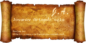 Jovanov Artemíszia névjegykártya